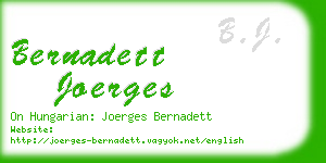 bernadett joerges business card